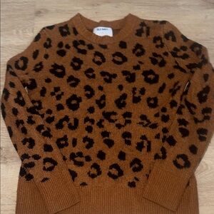 Old Navy Women's Animal Print Sweater - Brown and Black